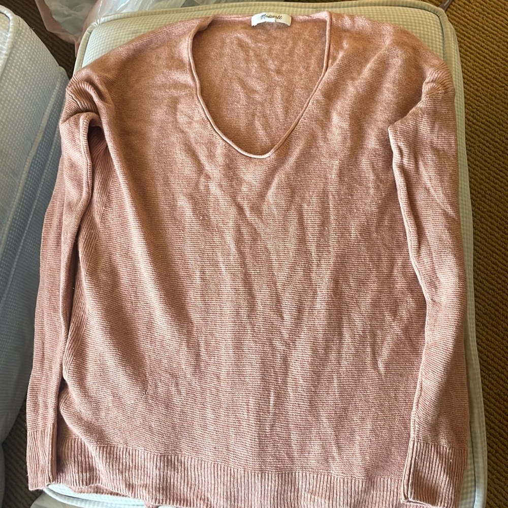 Madewell pink wool blend sweater xs